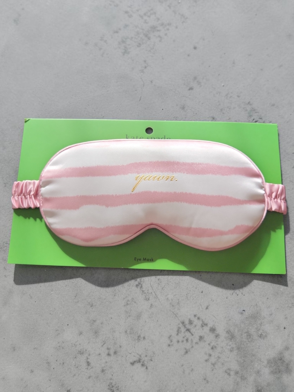 kate spade Pink and White Striped Satin Eye Mask